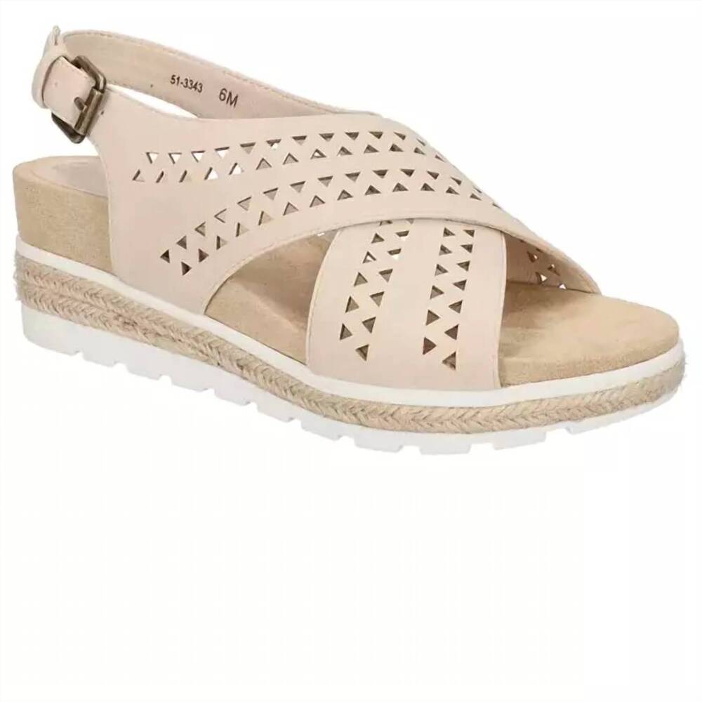 NEW BELLA-VITA SHOES SHOP women's cosette espadrille wedge sandals in bone